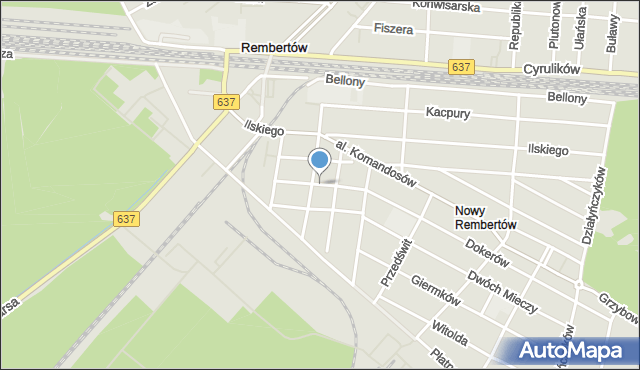 Warszawa, Żeligowskiego Lucjana, gen., mapa Warszawy