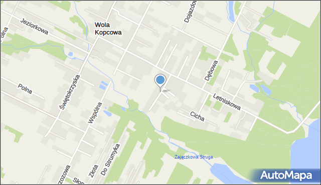 Wola Kopcowa, Żeromskiego Stefana, mapa Wola Kopcowa