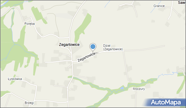 Zegartowice gmina Raciechowice, Zegartowice, mapa Zegartowice gmina Raciechowice