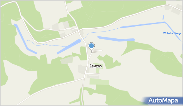 Żelazno gmina Nidzica, Żelazno, mapa Żelazno gmina Nidzica