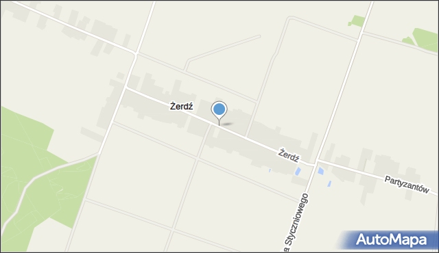 Żerdź gmina Żyrzyn, Żerdź, mapa Żerdź gmina Żyrzyn