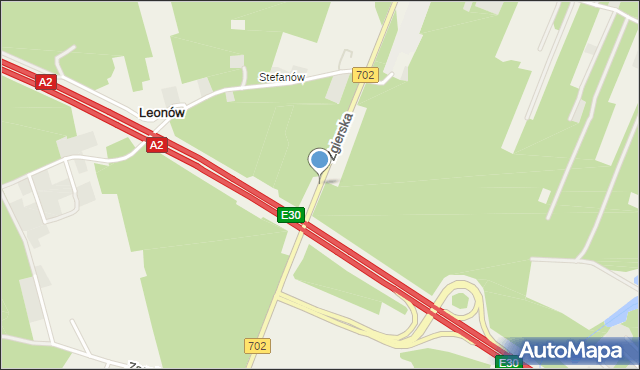 Leonów gmina Zgierz, Zgierska, mapa Leonów gmina Zgierz