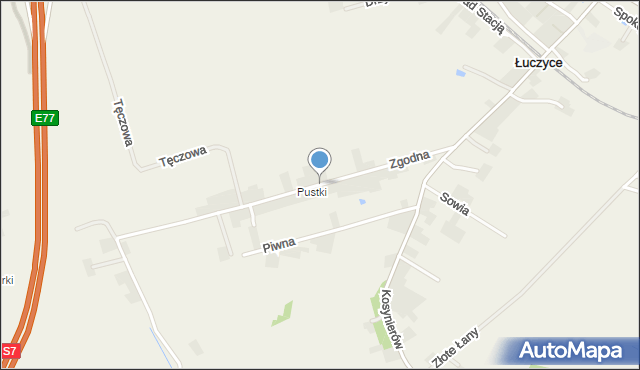 Łuczyce gmina Kocmyrzów-Luborzyca, Zgodna, mapa Łuczyce gmina Kocmyrzów-Luborzyca
