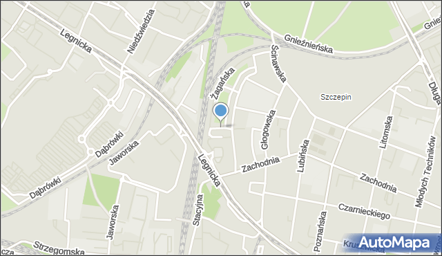 Wrocław, Zgorzelecka, mapa Wrocławia