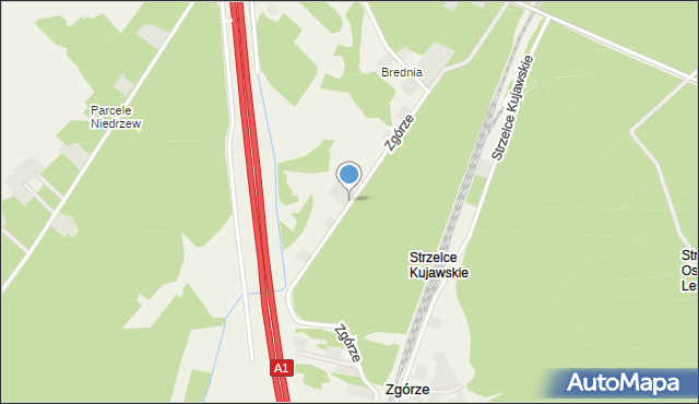 Zgórze gmina Strzelce, Zgórze, mapa Zgórze gmina Strzelce