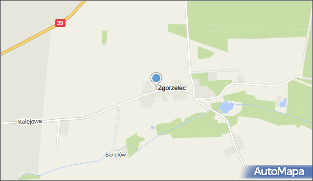 Zgorzelec gmina Rychtal, Zgorzelec, mapa Zgorzelec gmina Rychtal