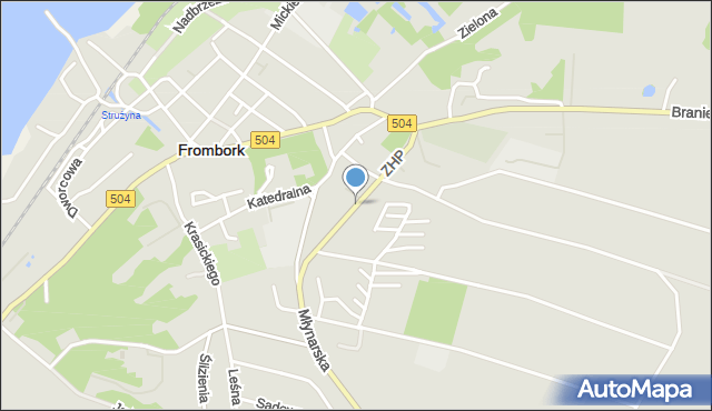 Frombork, ZHP, mapa Frombork