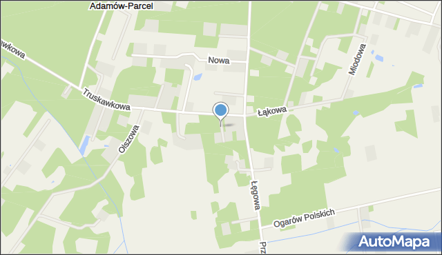 Adamów-Parcel, Zielona, mapa Adamów-Parcel