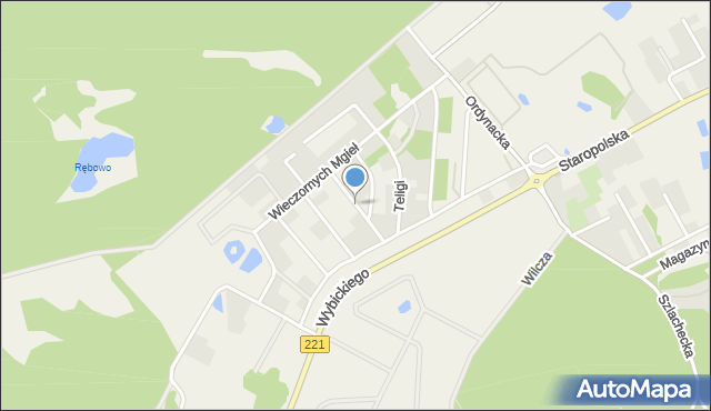 Bąkowo gmina Kolbudy, Ziółkowskiego Tadeusza, kpt., mapa Bąkowo gmina Kolbudy