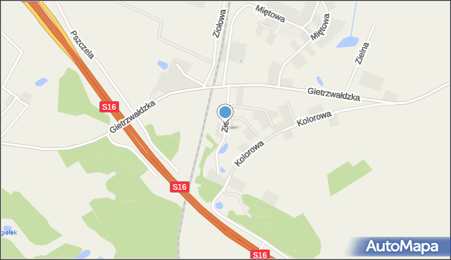 Bartąg, Zielona, mapa Bartąg