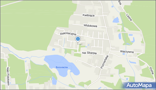 Borówiec gmina Kórnik, Zielona Dolina, mapa Borówiec gmina Kórnik