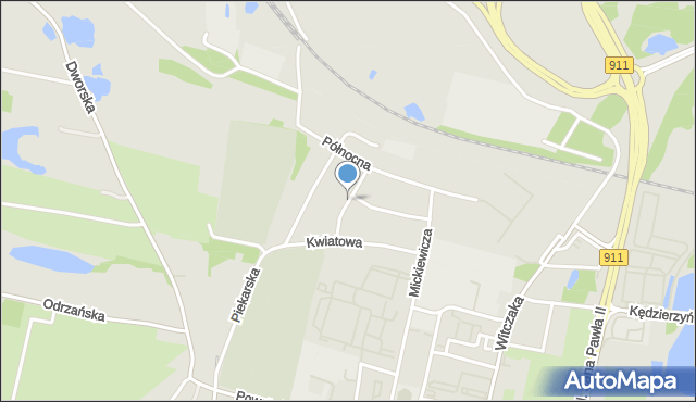 Bytom, Zielona, mapa Bytomia