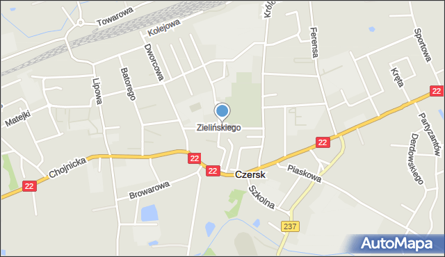 Czersk powiat chojnicki, Zielińskiego, dr., mapa Czersk powiat chojnicki