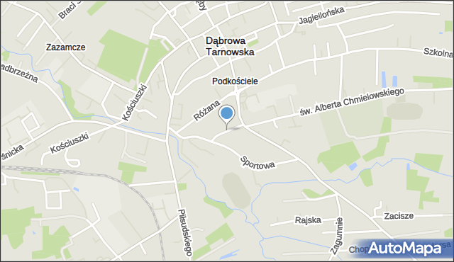 Dąbrowa Tarnowska, Zielona, mapa Dąbrowa Tarnowska