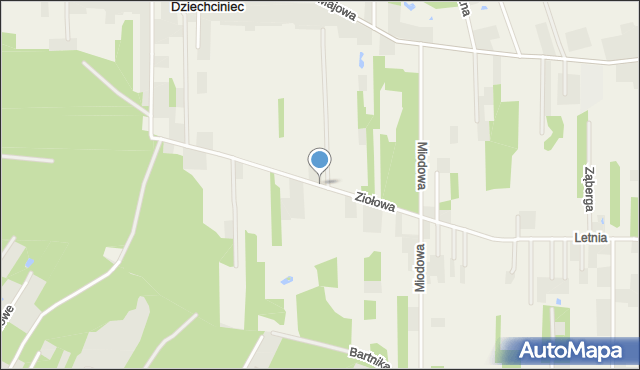 Dziechciniec, Ziołowa, mapa Dziechciniec