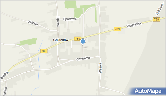 Gniazdów gmina Koziegłowy, Zielona, mapa Gniazdów gmina Koziegłowy