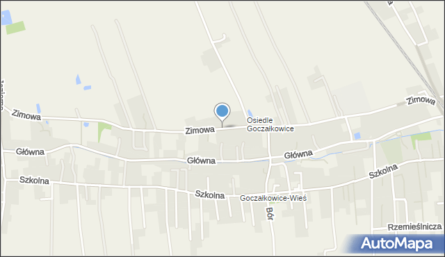 Goczałkowice-Zdrój, Zimowa, mapa Goczałkowice-Zdrój