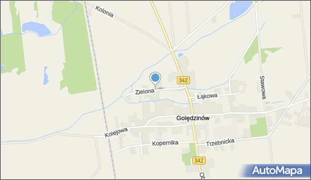 Golędzinów, Zielona, mapa Golędzinów