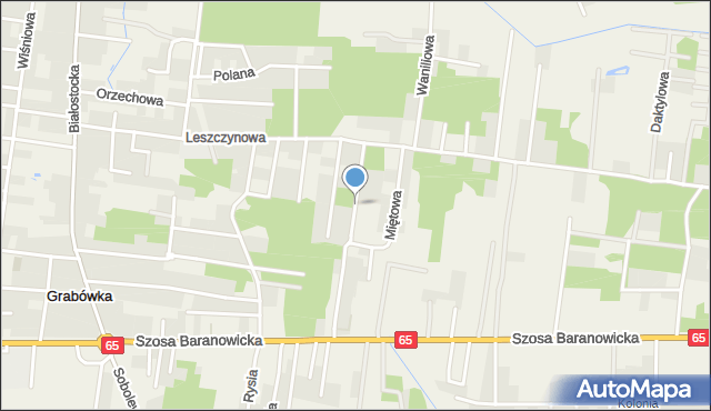 Grabówka gmina Supraśl, Zielarska, mapa Grabówka gmina Supraśl