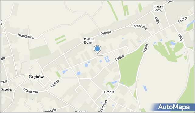 Grębów powiat tarnobrzeski, Zielona, mapa Grębów powiat tarnobrzeski