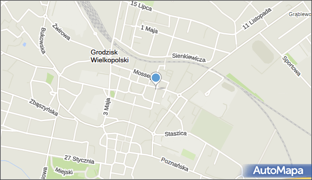 Grodzisk Wielkopolski, Zielona, mapa Grodzisk Wielkopolski