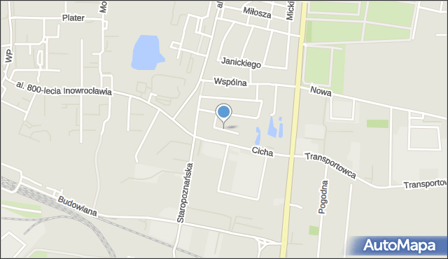 Inowrocław, Zielińskiego Gustawa, mapa Inowrocławia