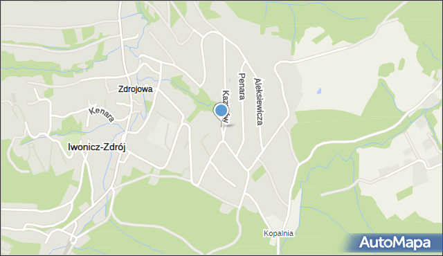 Iwonicz-Zdrój, Zielna, mapa Iwonicz-Zdrój