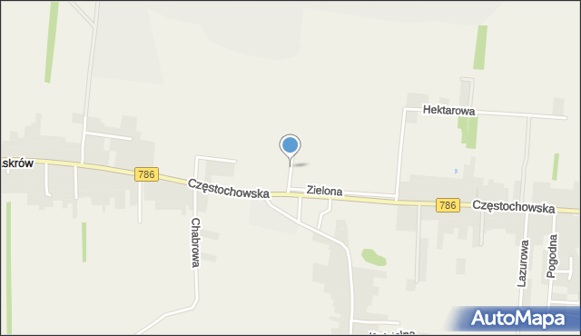 Jaskrów, Zielona, mapa Jaskrów