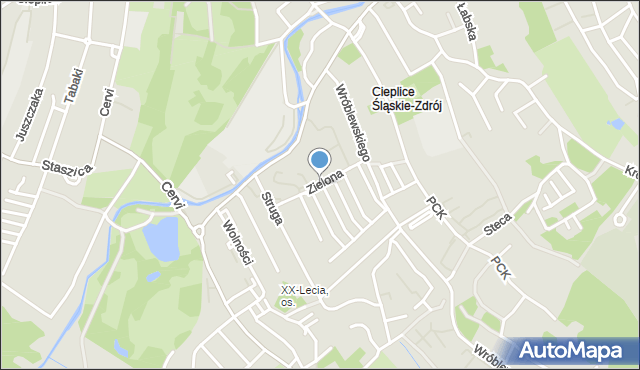 Jelenia Góra, Zielona, mapa Jelenia Góra