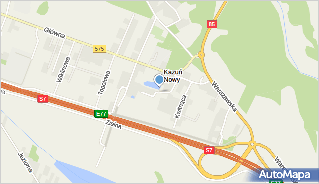 Kazuń Nowy, Zielona, mapa Kazuń Nowy