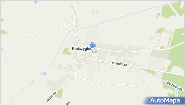 Kiełczygłów, Zielona, mapa Kiełczygłów