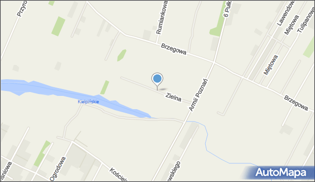 Kiełpin gmina Łomianki, Zielna, mapa Kiełpin gmina Łomianki