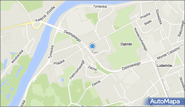 Kraków, Zielińskiego Bohdana, gen., mapa Krakowa