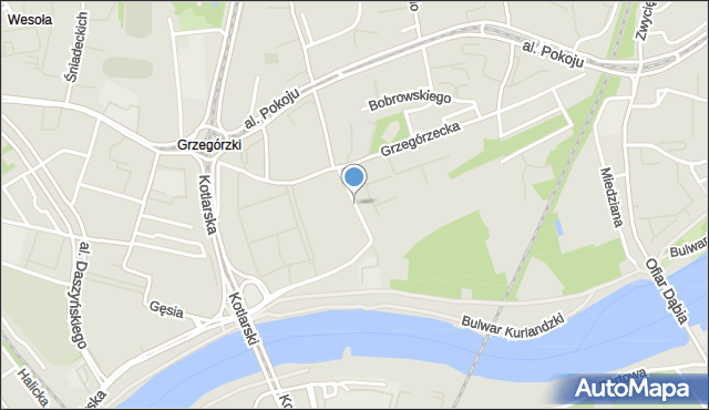 Kraków, Zieleniewskiego Ludwika, mapa Krakowa