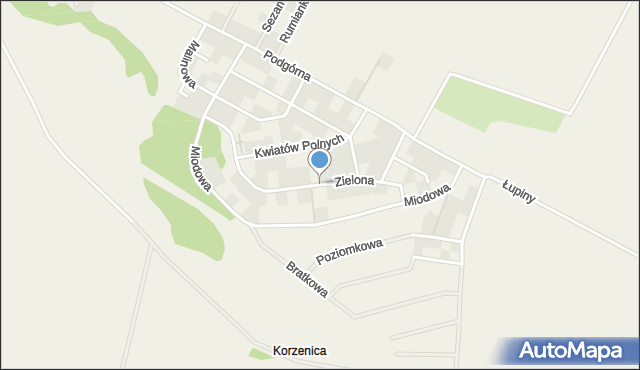 Krępa Słupska, Zielona, mapa Krępa Słupska