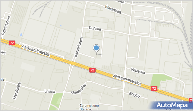 Łódź, Ziemniaczana, mapa Łodzi