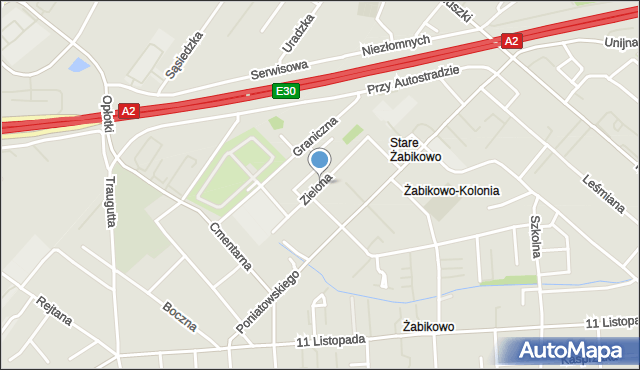 Luboń powiat poznański, Zielona, mapa Luboń powiat poznański