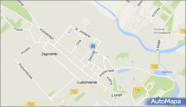 Lutomiersk, Zielona, mapa Lutomiersk