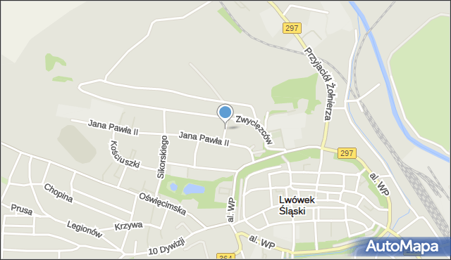 Lwówek Śląski, Zielona, mapa Lwówek Śląski