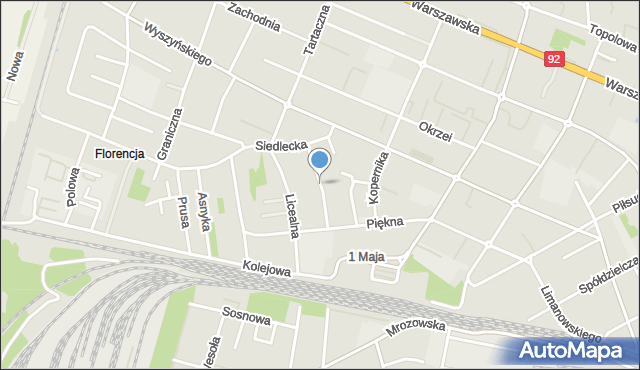 Mińsk Mazowiecki, Zielona, mapa Mińsk Mazowiecki