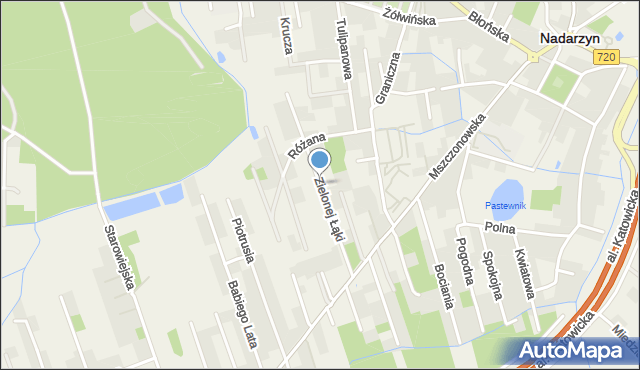 Nadarzyn powiat pruszkowski, Zielonej Łąki, mapa Nadarzyn powiat pruszkowski