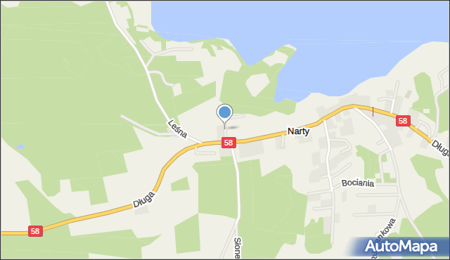 Narty gmina Jedwabno, Zielona, mapa Narty gmina Jedwabno