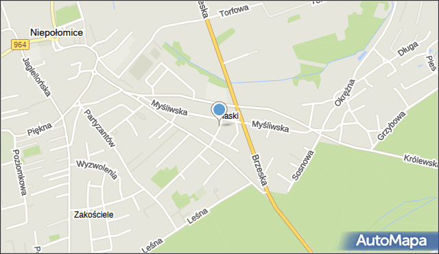 Niepołomice, Ziemby Franciszka, mapa Niepołomice