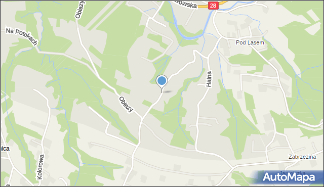 Nowy Sącz, Ziołowa, mapa Nowego Sącza