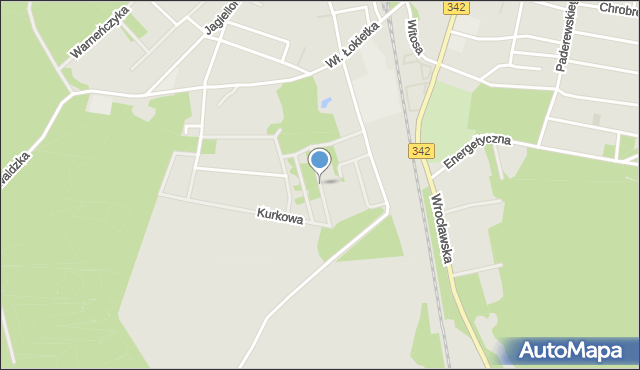 Oborniki Śląskie, Zielonego Wzgórza, mapa Oborniki Śląskie