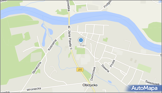 Obrzycko, Zielona, mapa Obrzycko