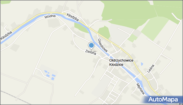 Ołdrzychowice Kłodzkie, Zielona, mapa Ołdrzychowice Kłodzkie