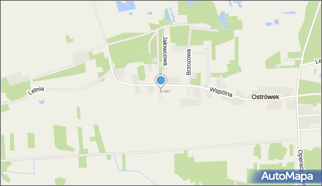 Ostrówek gmina Dąbrówka, Zielna, mapa Ostrówek gmina Dąbrówka