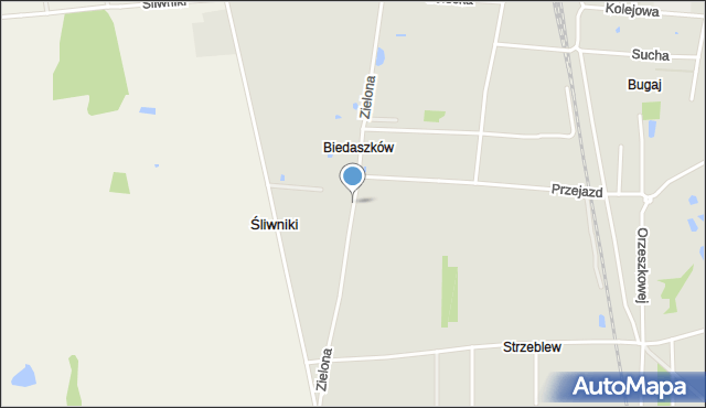 Ozorków, Zielona, mapa Ozorków