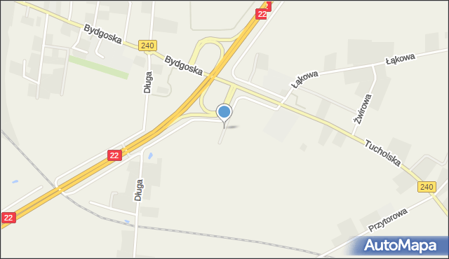 Pawłówko gmina Chojnice, Zielona, mapa Pawłówko gmina Chojnice